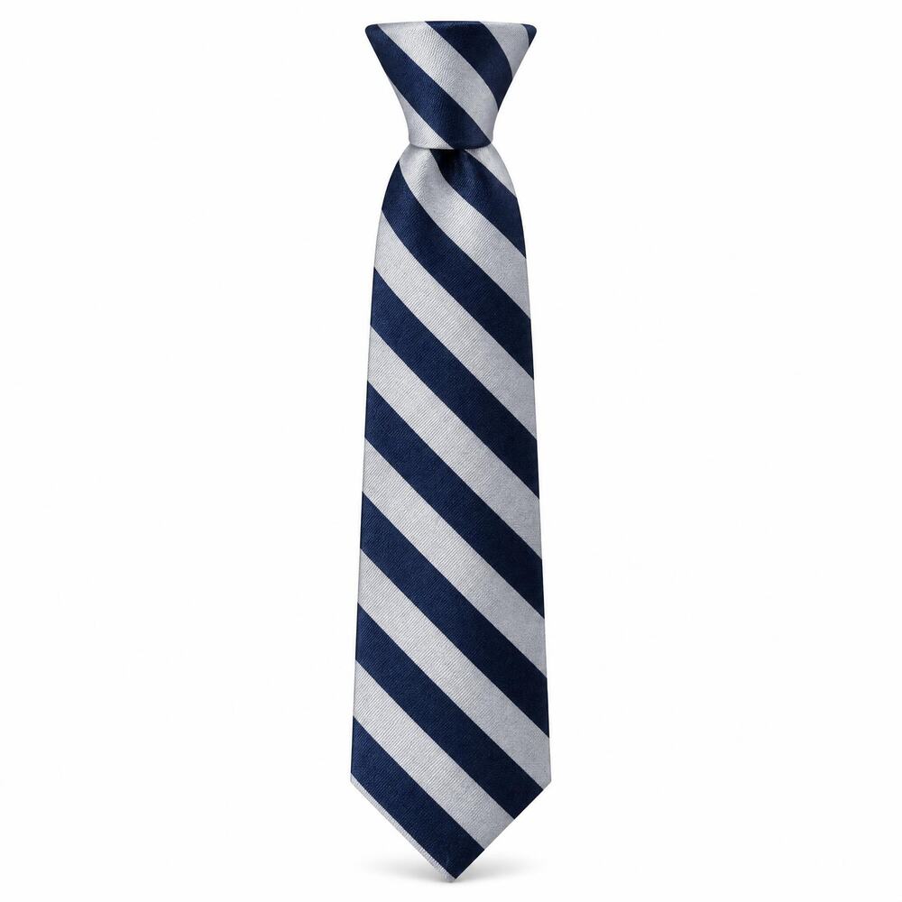 J CREW Navy and Silver Striped Tie, 3.5 Inches Wide